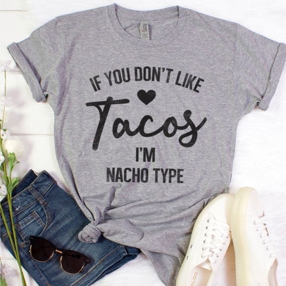 Tops - Graphic Tee-Heather Grey